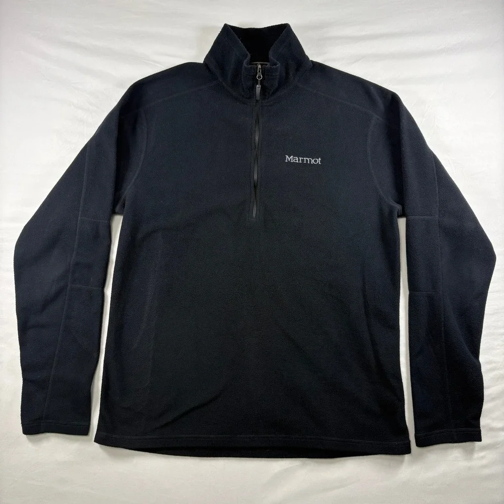 Marmot Fleece Pullover Mens M‎ C83590 1/4 Zip Jacket Black Gorpcore Outdoor